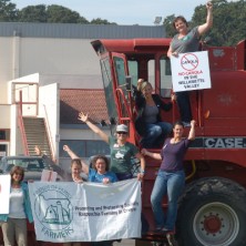 Friends of Family Farmers members on a tractor
